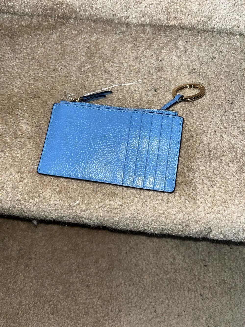 Michael Kors Jet Set Charm Small Leather Zip Key Card Case - Pacific Blue - Picture 2 of 4